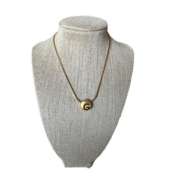 GIVENCHY: Gold, Metal "G" Logo Necklace 1129